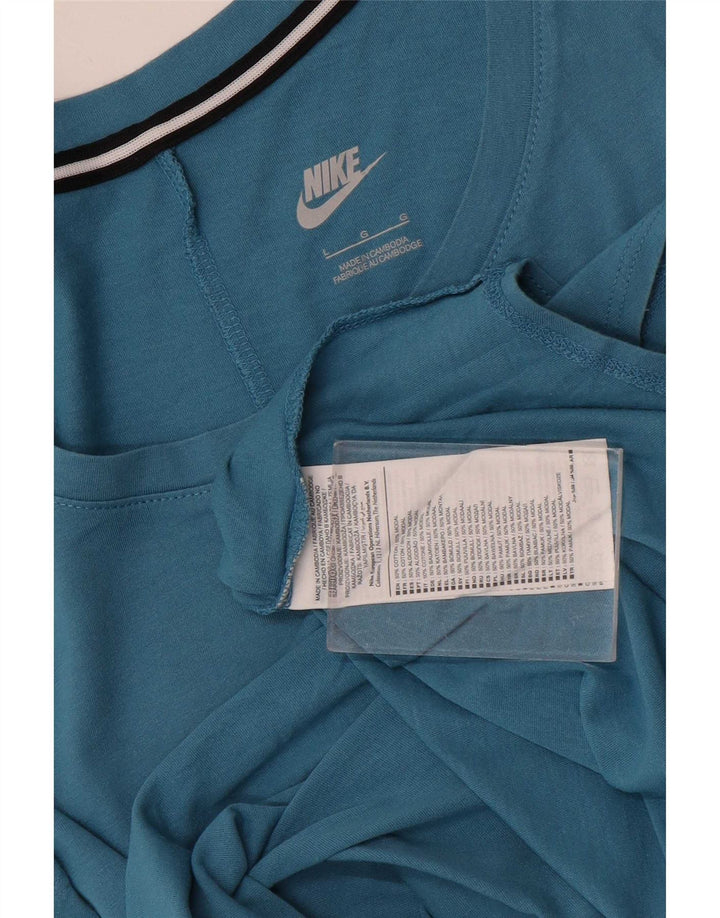 Nike Dame Oversized Grafisk Vest Top UK 14 Stor Blå Bomuld