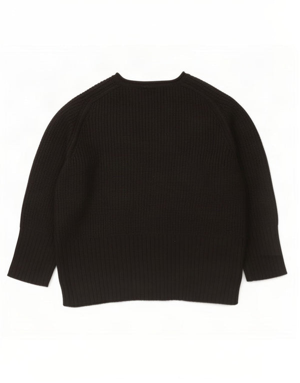 Zara Dame Oversized Boat Neck Jumper Sweater UK 10 Small Black Acryl