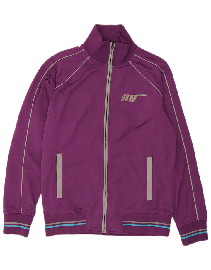 JACK & JONES Mens Graphic Tracksuit Top Jacket Large Purple Polyester