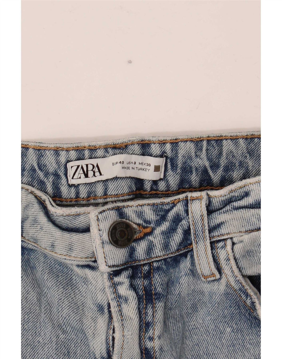 Zara Dame Distressed Bootcut Jeans EU 40 Medium W30 L34 Blå