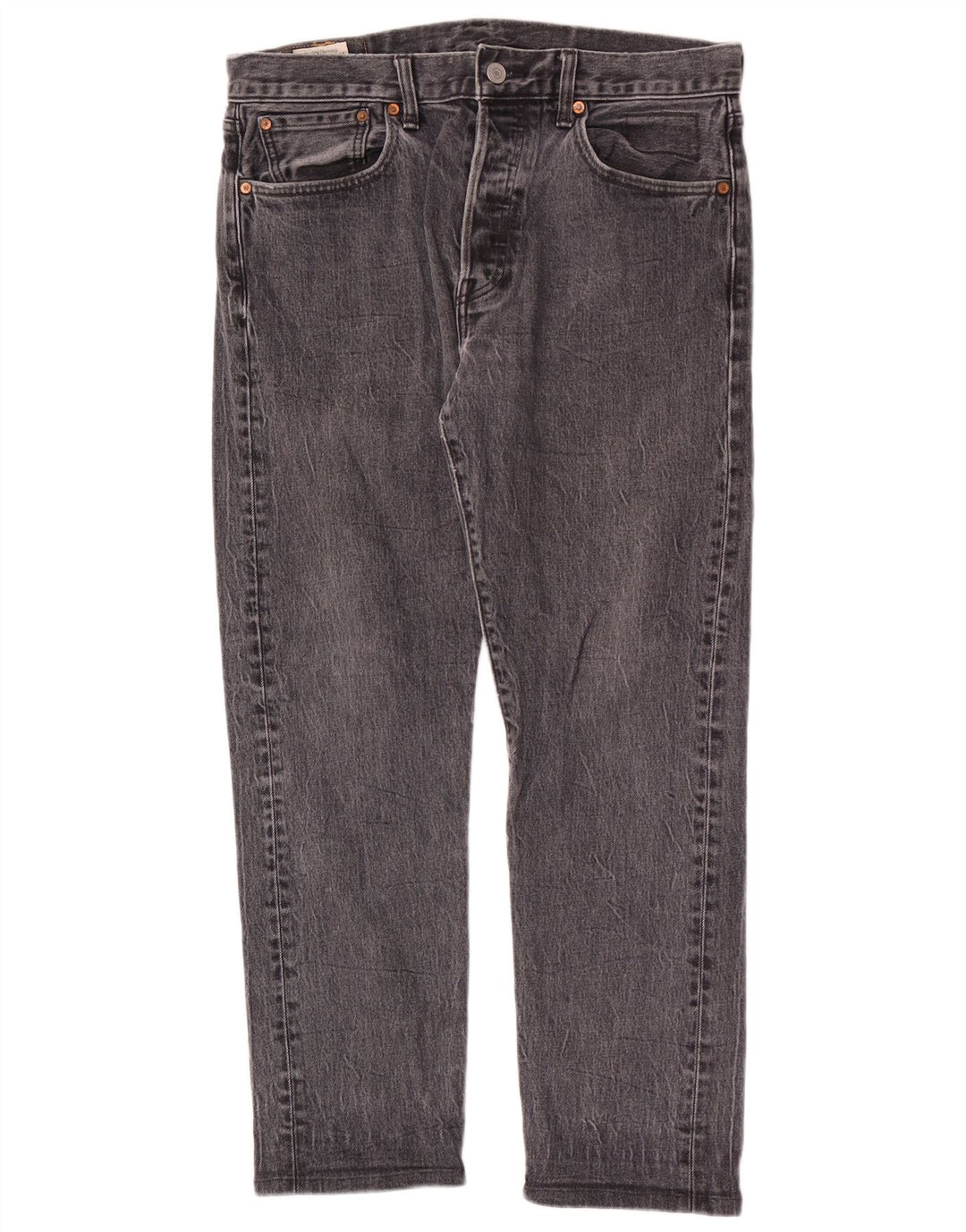 Levi's Herre 501 Straight Jeans W33 L28 Grå Bomuld