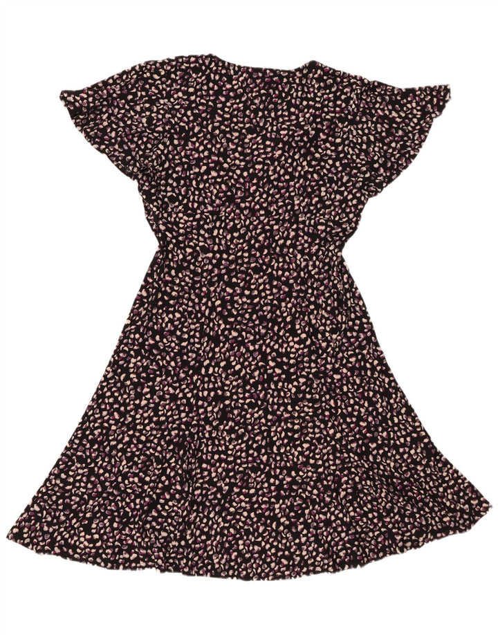 Chaps Dame A-Line Kjole UK 14 Stor sort plettet polyester