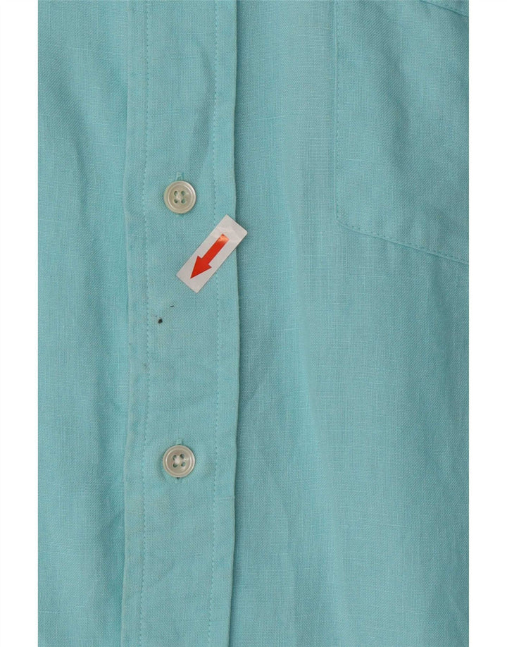 Faconnable Herreskjorte Medium Blue Linen