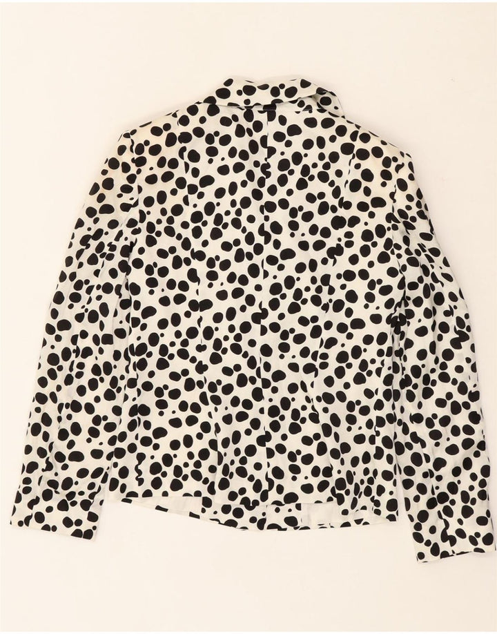 PRIVILEGIO Womens 3 Button Blazer Jacket IT 42 Medium White Spotted Vintage Privilegio and Second-Hand Privilegio from Messina Hembry 