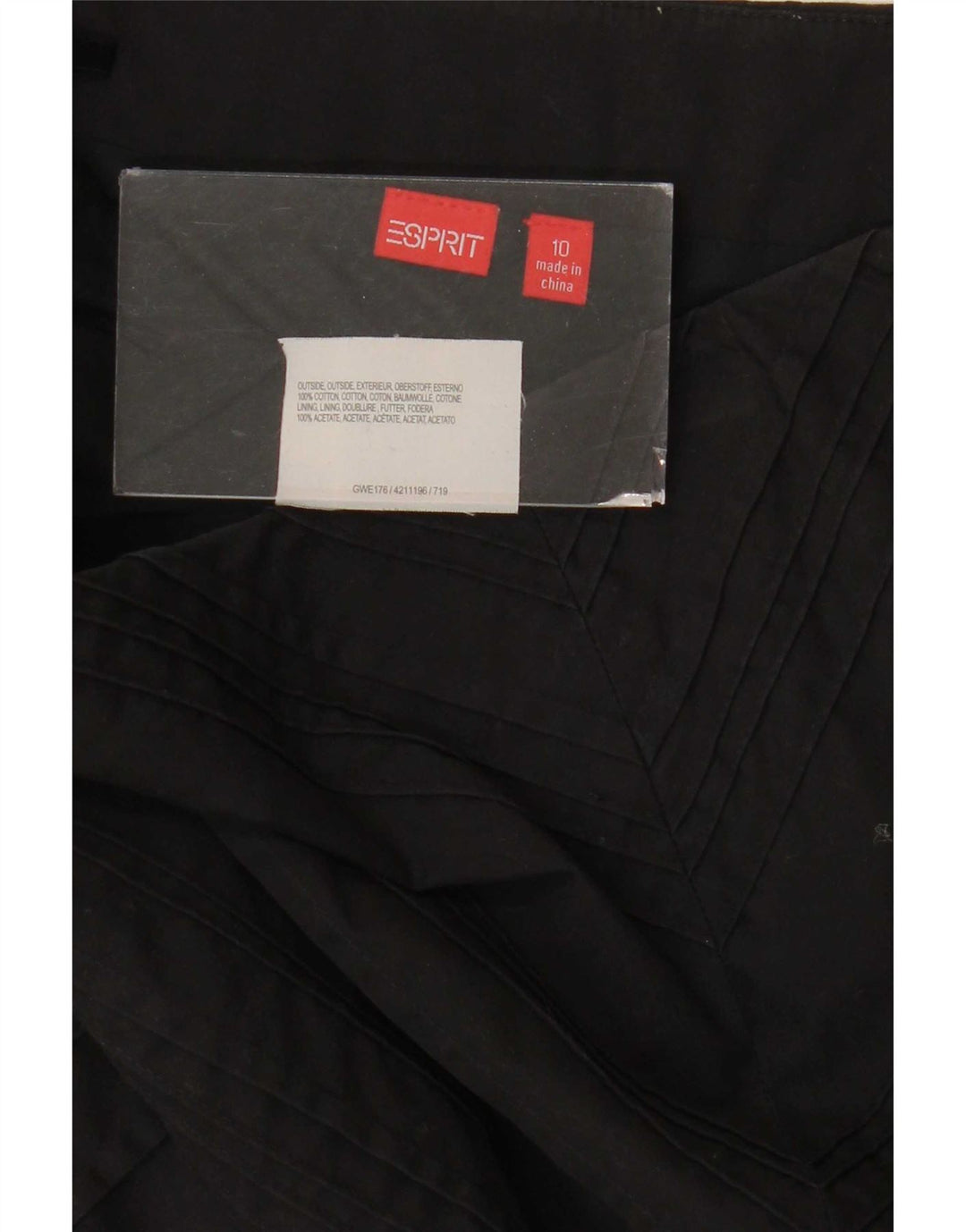 Esprit Dame A-Line Nederdel UK 10 Small W30 Black Bomuld