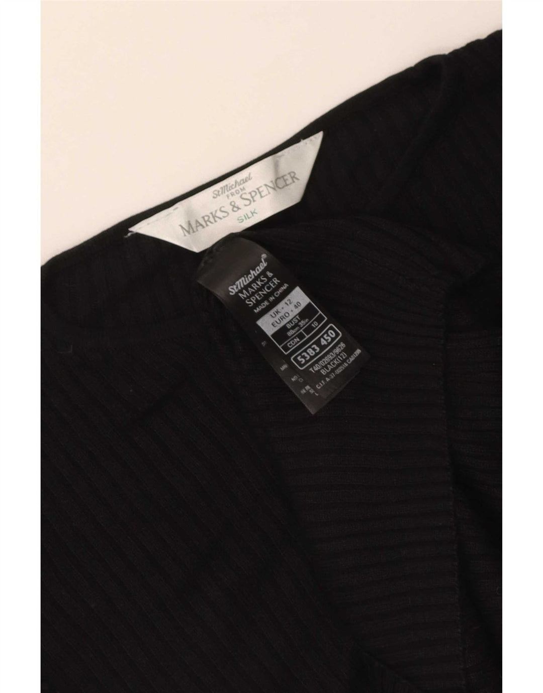 Marks & Spencer Damebluse Top UK 12 Medium Sort Silke