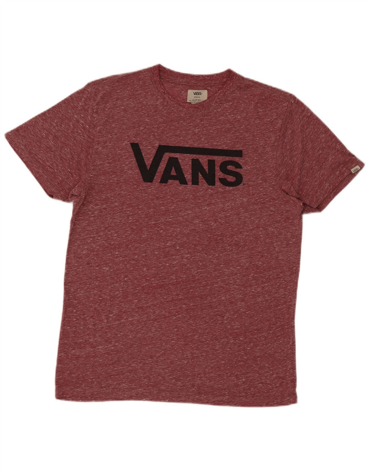 VANS Herre grafisk T-shirt Top Medium Maroon Flecked