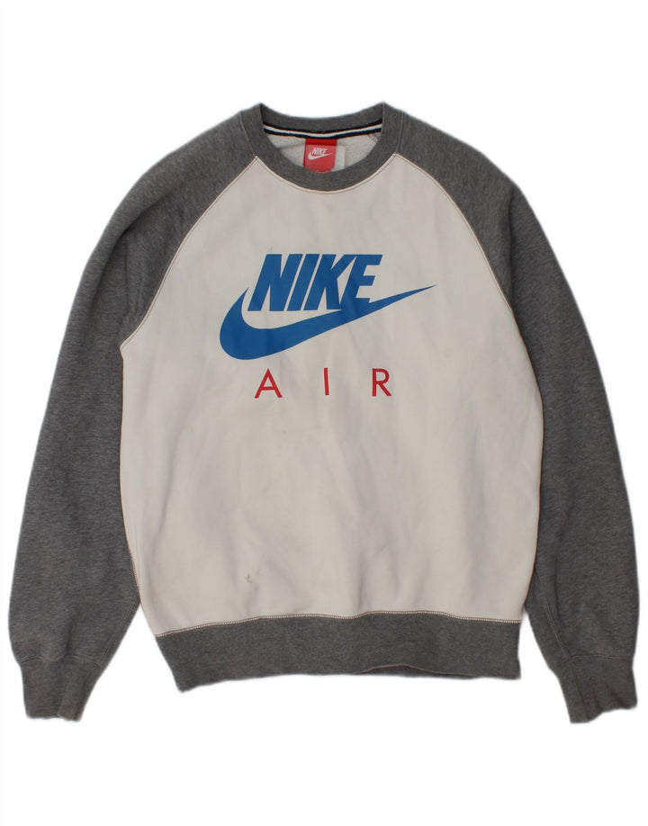 Nike grafisk sweatshirt til mænd, lille grå farveblok bomuld