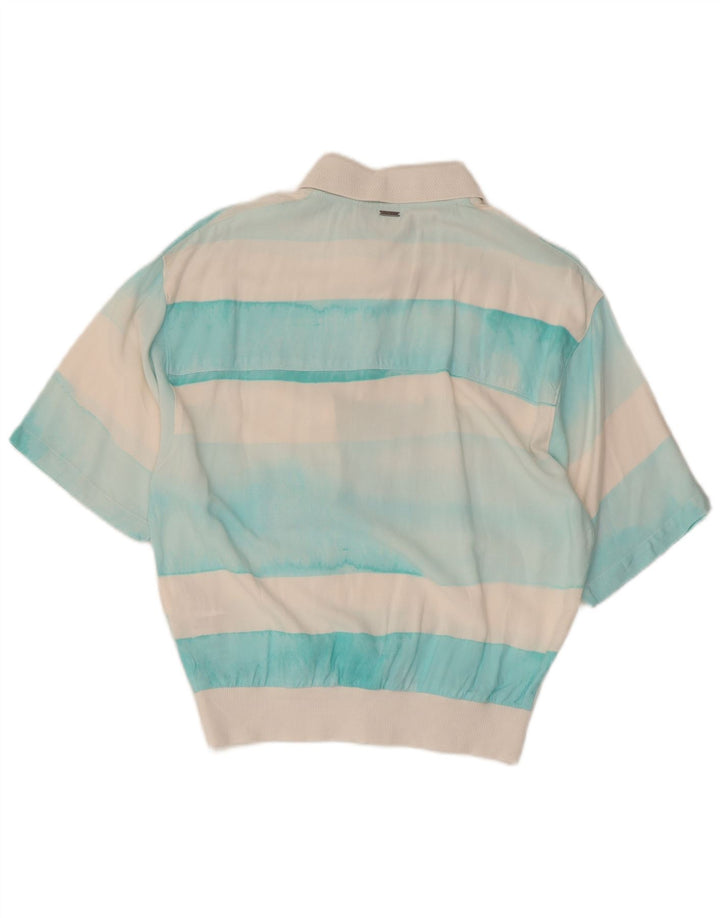 Volcom Dame Kortærmet Pullover Bluse UK 6 XS Hvid Colourblock