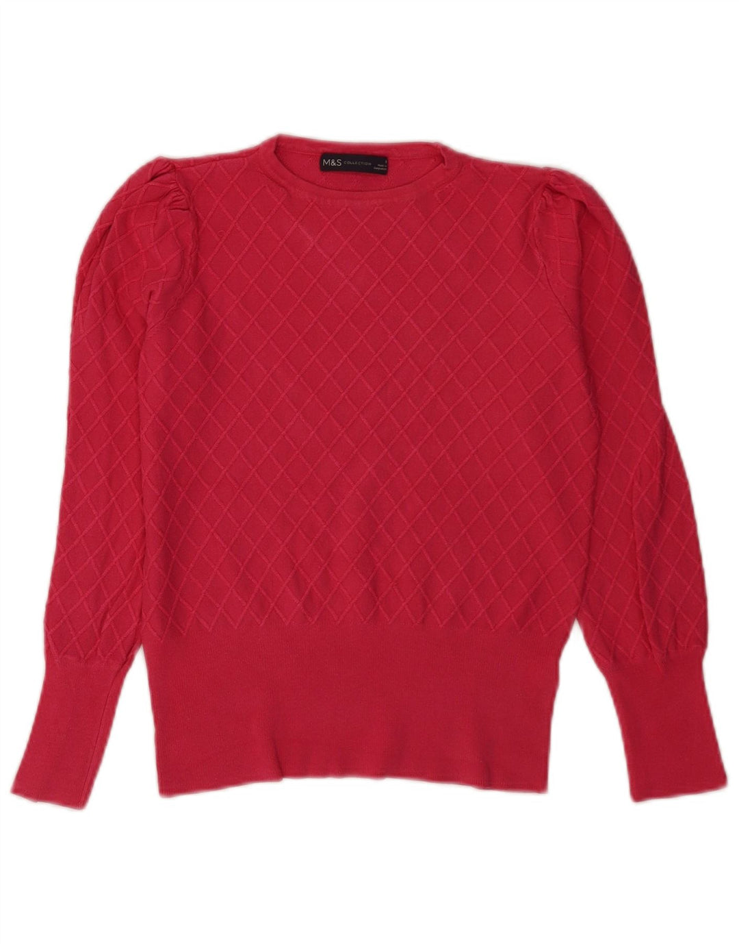 Marks & Spencer Dame Regular Fit Jumper Sweater med rund hals DK 8 Lille rød