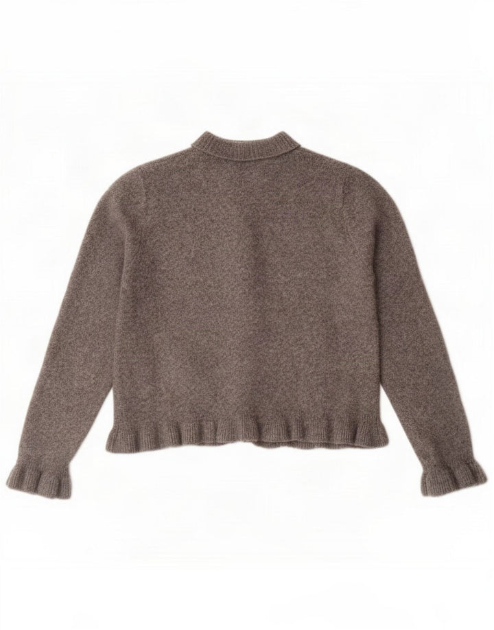 Zara Dame Cardigan Sweater UK 14 Medium Grey Polyester