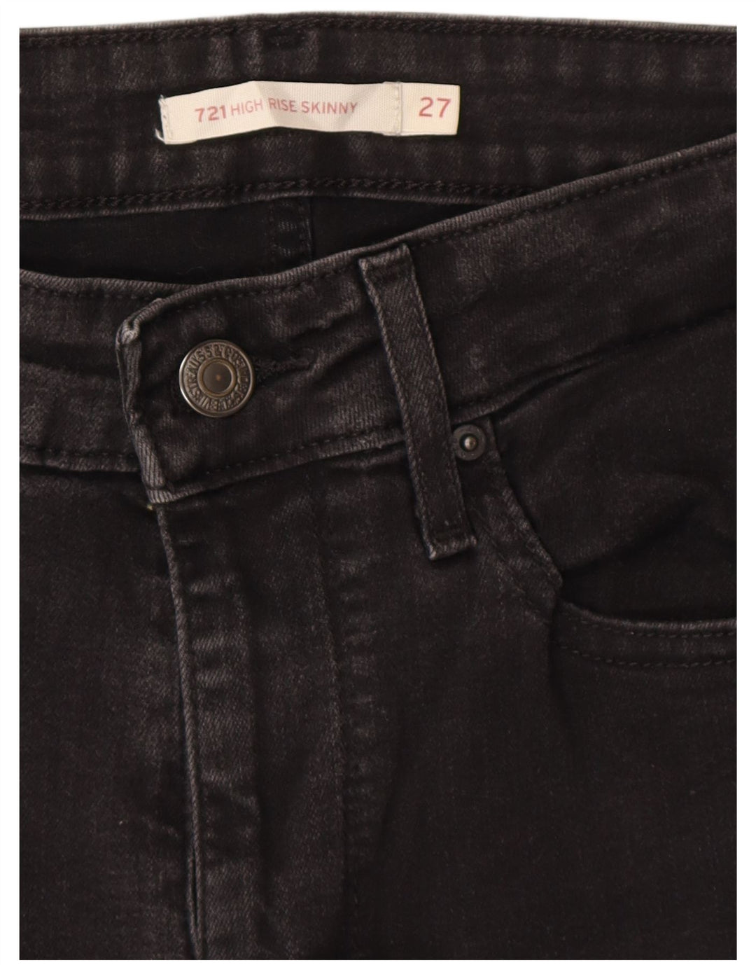 LEVI'S Dame 721 Skinny Jeans med høj talje W27 L30 Grå