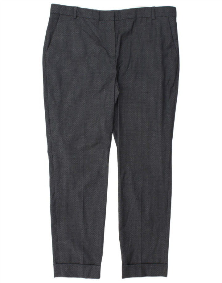 JIGSAW Lige Chinobukser til kvinder UK 14 Large W34 L28 Grå plettet