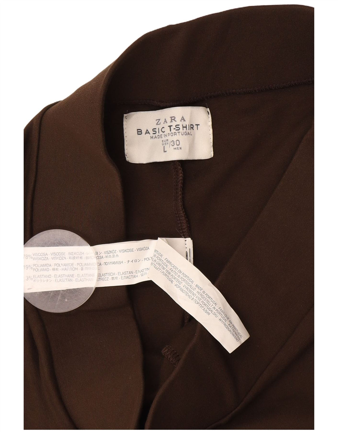 Zara Womens Leggings UK 14 Large Brown Viscose