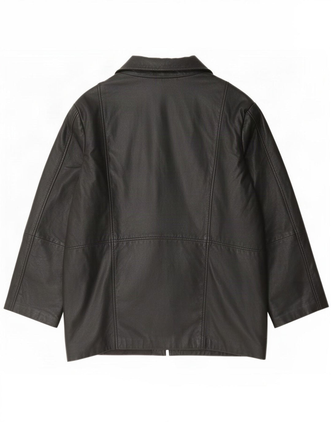 Vintage dame 2-knaps læder blazerjakke UK 16 Large Black
