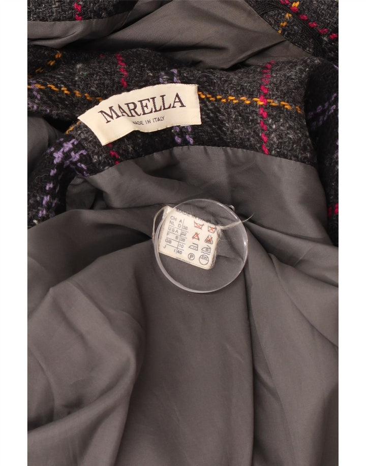 Marella Dame Oversized Dobbeltradet Frakke UK 10 Small Grey Check