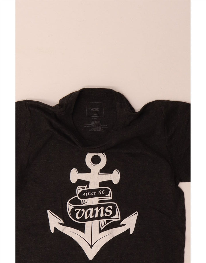 VANS Herre Classic Fit Grafisk T-Shirt Top Lille Grå Bomuld