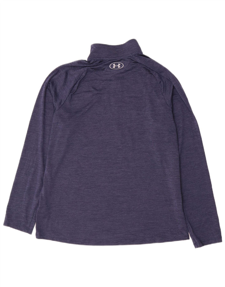 Under Armour Herre Zip Neck Pullover Træningsdragt Top Stor marineblå nålestribe