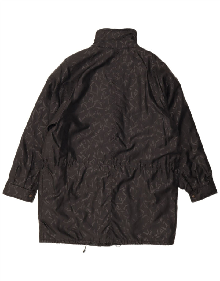 Vintage Dame Oversized Windbreaker Coat IT 42 Medium Sort Geometrisk