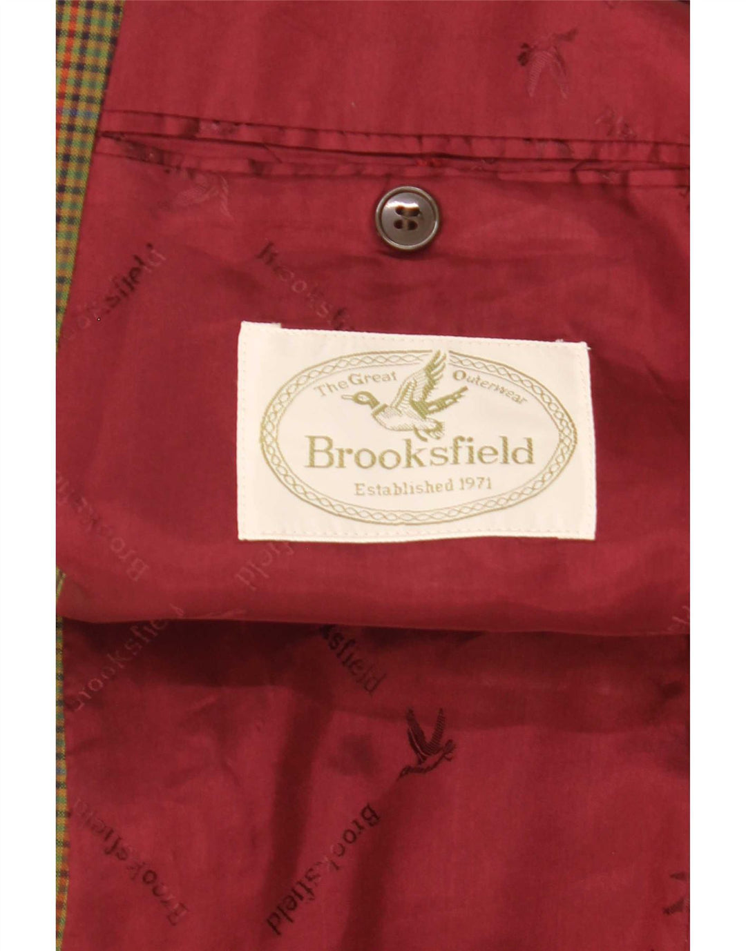 Brooksfield Herre 2-knaps blazerjakke IT 52 XL Grøn Gingham Wool