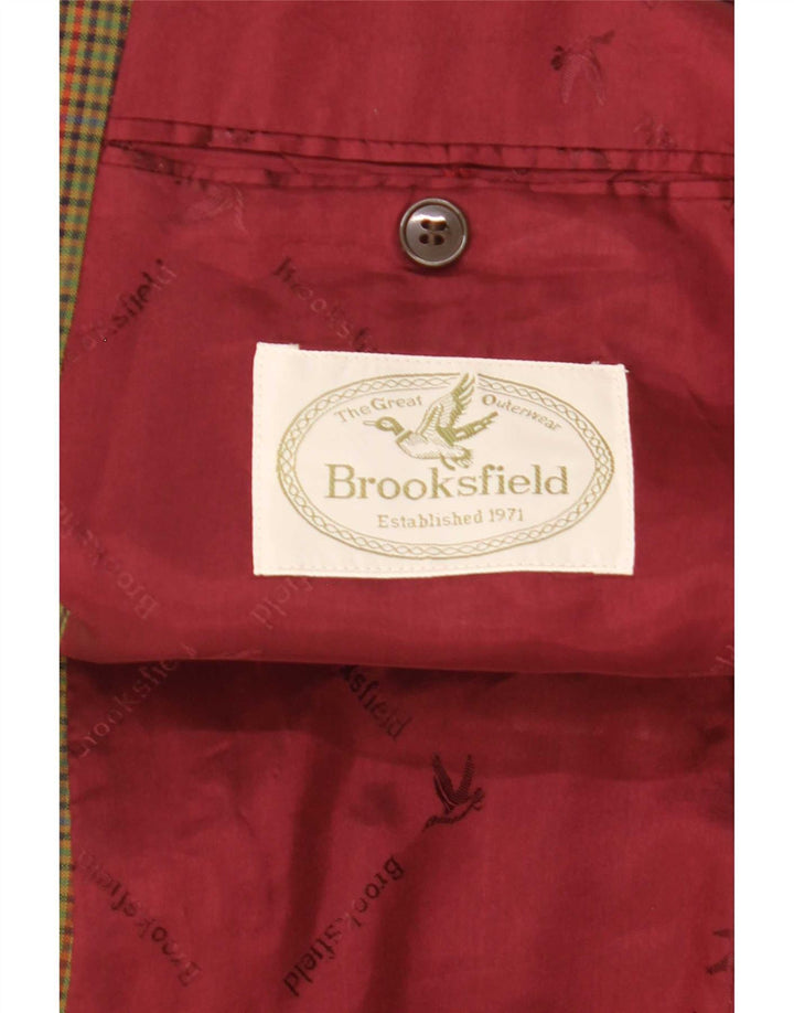 Brooksfield Herre 2-knaps blazerjakke IT 52 XL Grøn Gingham Wool