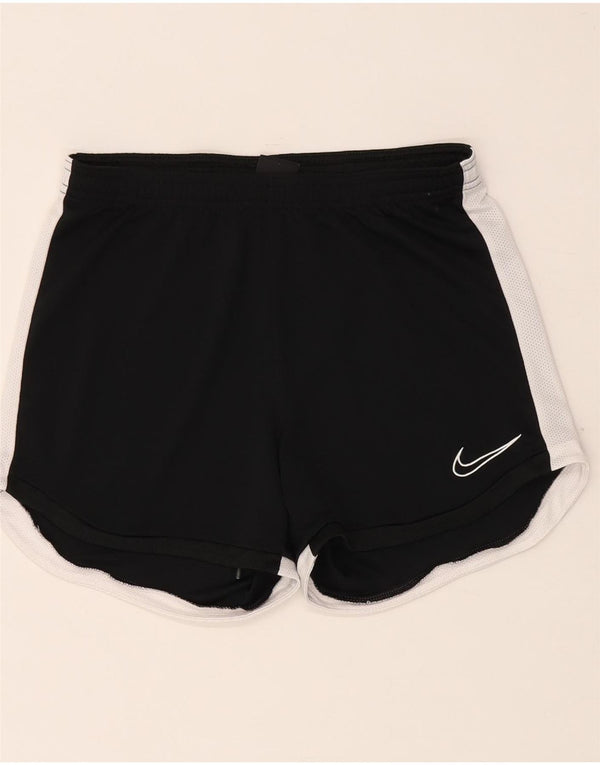 Nike Womens Dri Fit Sport Shorts UK 10 Small  Black Colourblock Polyester