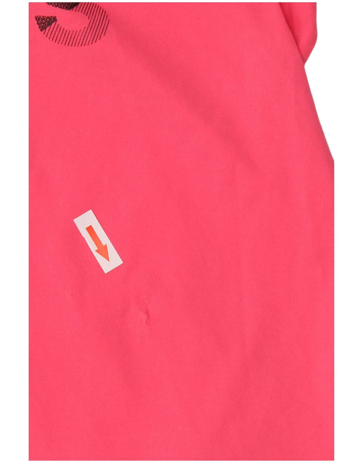 Adidas Grafisk T-Shirt Top UK 12/14 Medium Pink Polyester