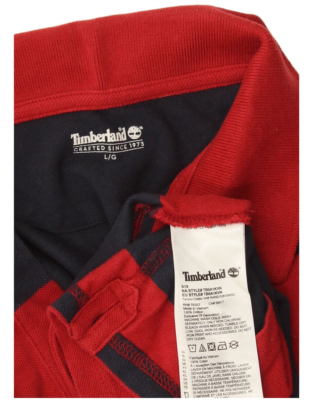 Timberland herre poloskjorte stor rødstribet bomuld