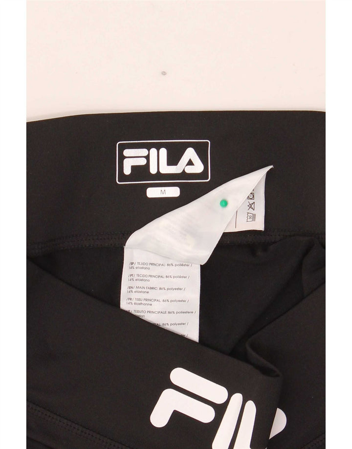 Fila Kvinders Grafiske Leggings UK 12 Medium Sort Geometrisk Polyester