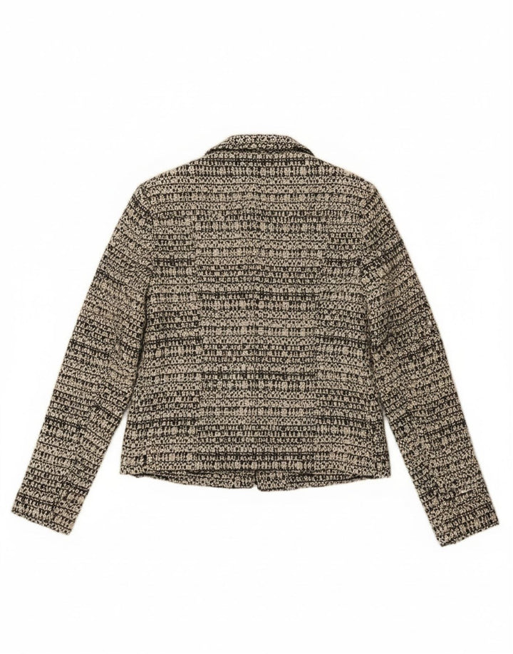 Zara Dame Blazer Jakke UK 10 Små Grå Flecked