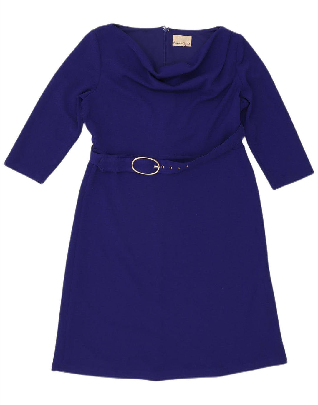 PHASE EIGHT Womens 3/4 Sleeve A-Line Dress UK 14 Large Blue Polyester