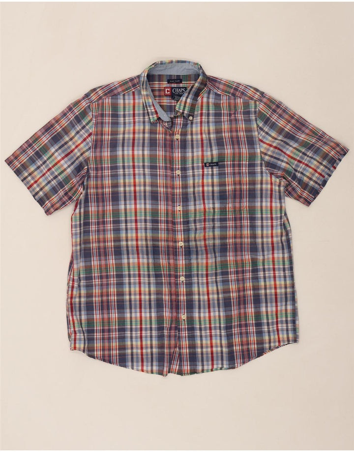CHAPS Mens Short Sleeve Shirt Large Multicoloured Check Cotton Vintage Chaps and Second-Hand Chaps from Messina Hembry 