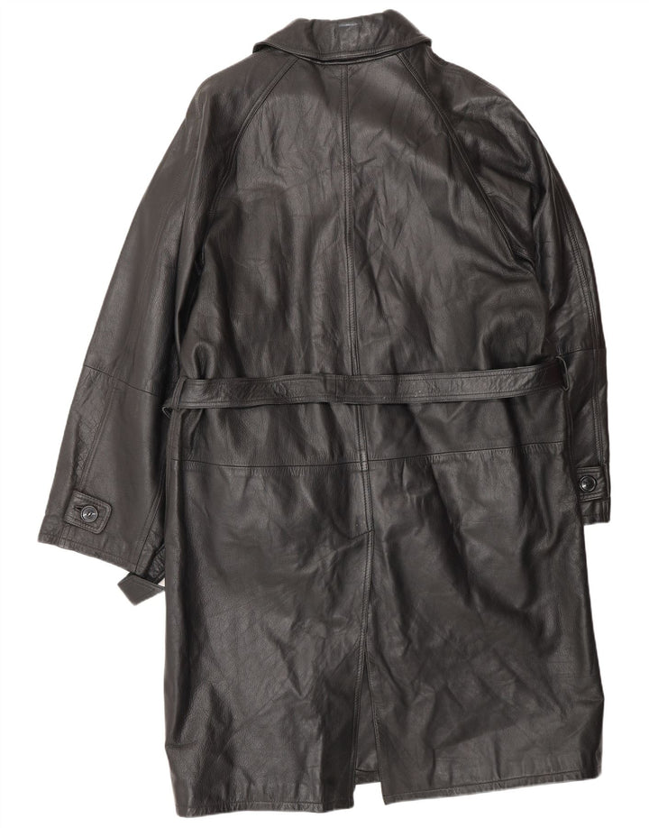 VINTAGE Læderfrakke til mænd IT 52 XL Sort Læder