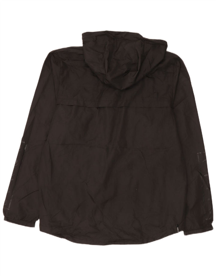 Billabong Herre Grafisk Hætte Regnjakke UK 44 2XL Sort Polyester