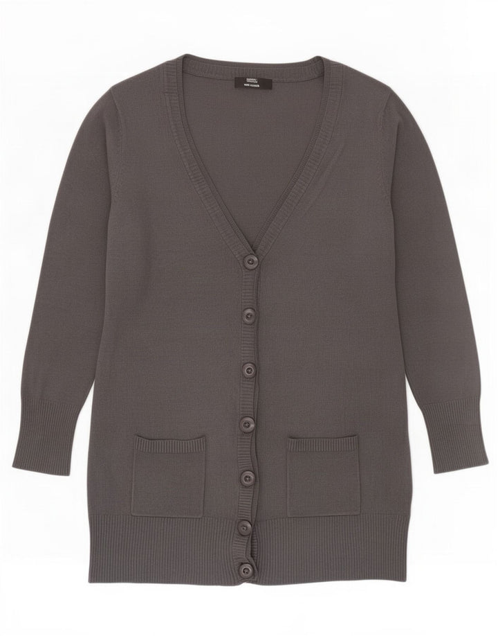 Marks & Spencer Dame Longline Cardigan Sweater UK 12 Medium Grey Viscose