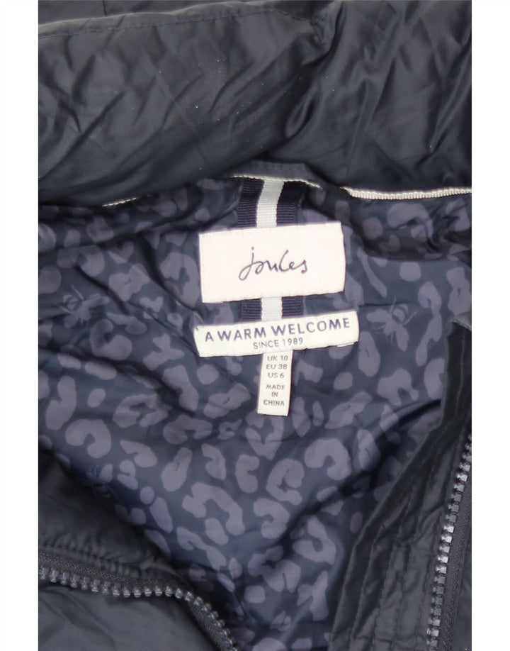 Joules Dame Hætte Oversized Polstret Frakke UK 10 Small Navy Blue Polyester