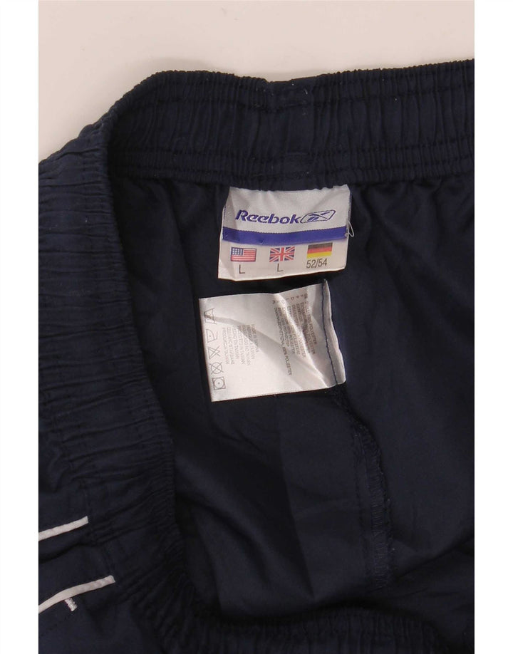 Reebok Herre grafisk træningsdragt Bukser Large Navy Blue Polyester