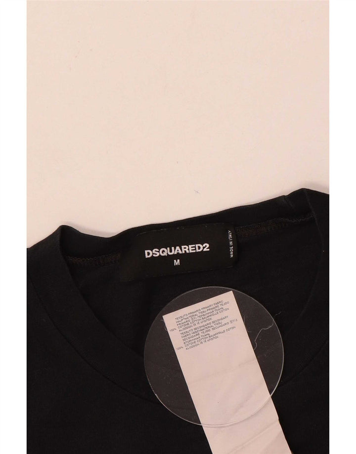 Dsquared2 Herre grafisk T-shirt top mellem sort bomuld