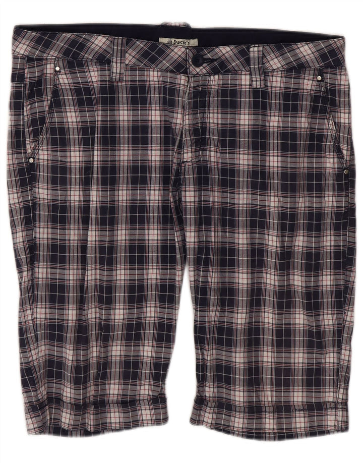 Dacks Chino Shorts til mænd IT 48 Medium W36 Marineblå ternet bomuld