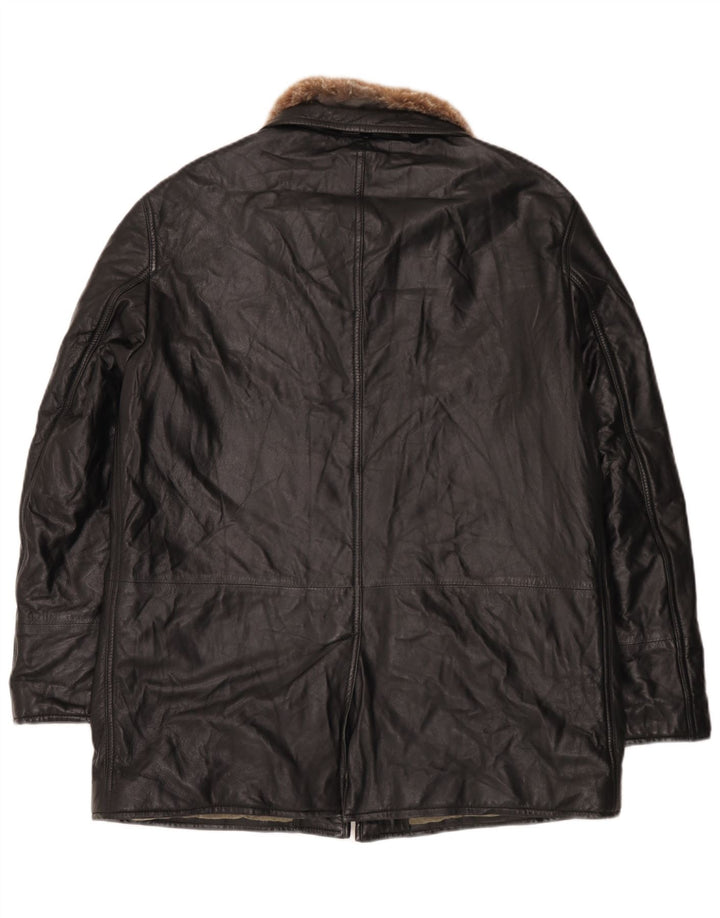 Enrico Mandelli Herre Læderjakke UK 42 XL Sort