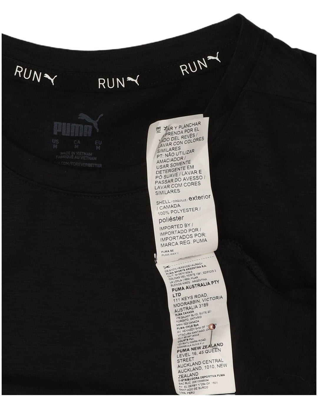 Puma Herre T-Shirt Top Medium Sort Polyester