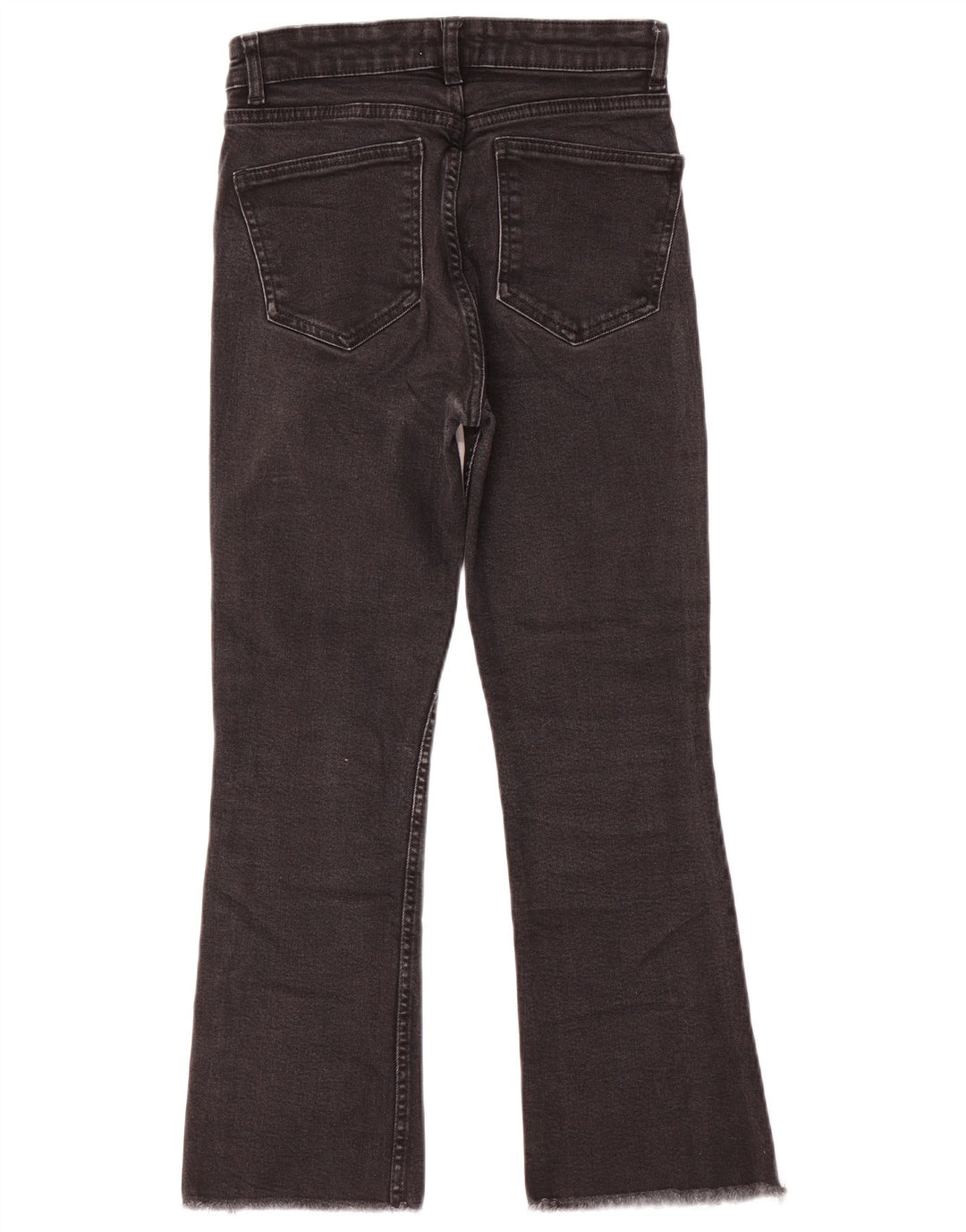 Zara Womens Crop Bootcut Jeans EU 38 Small W28 L25 Black