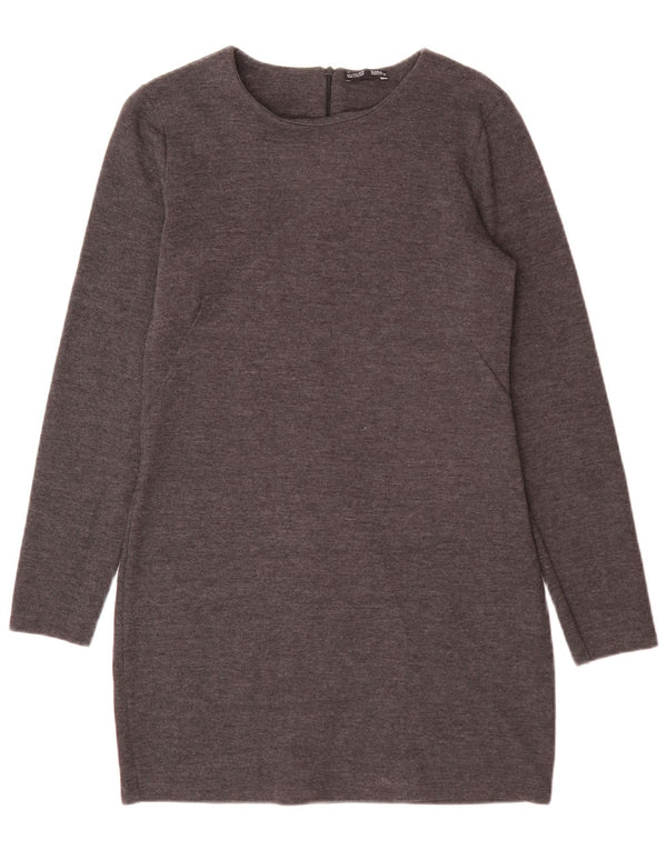 Zara Dame Mini Jumper Kjole UK 14 Stor Grå
