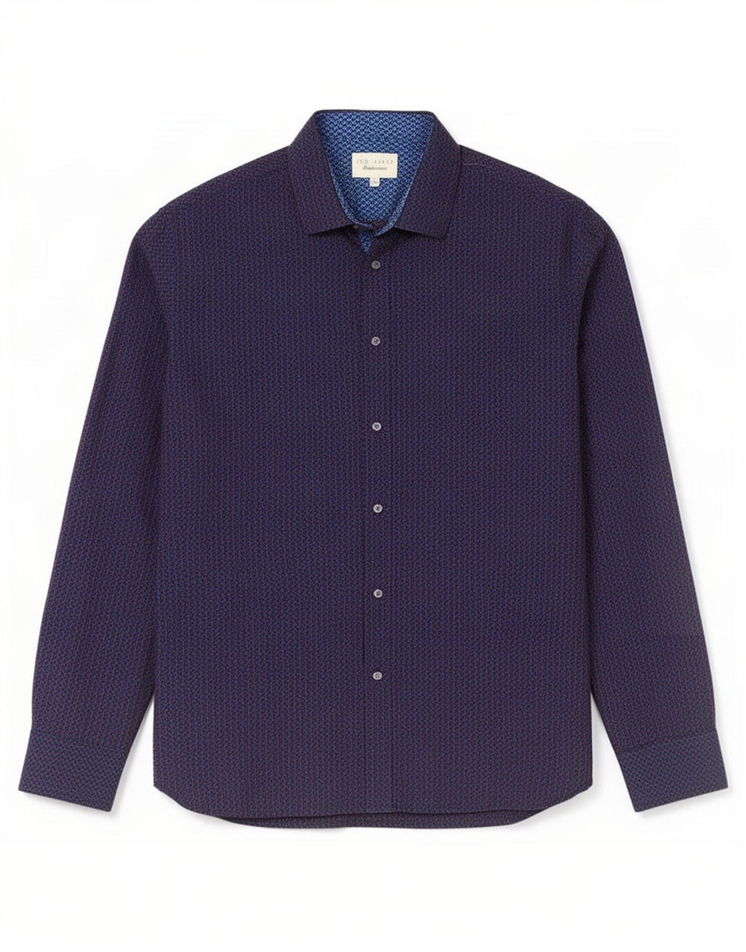 Ted Baker Herreskjorte str. 16 Large Marineblå Geometrisk Bomuld