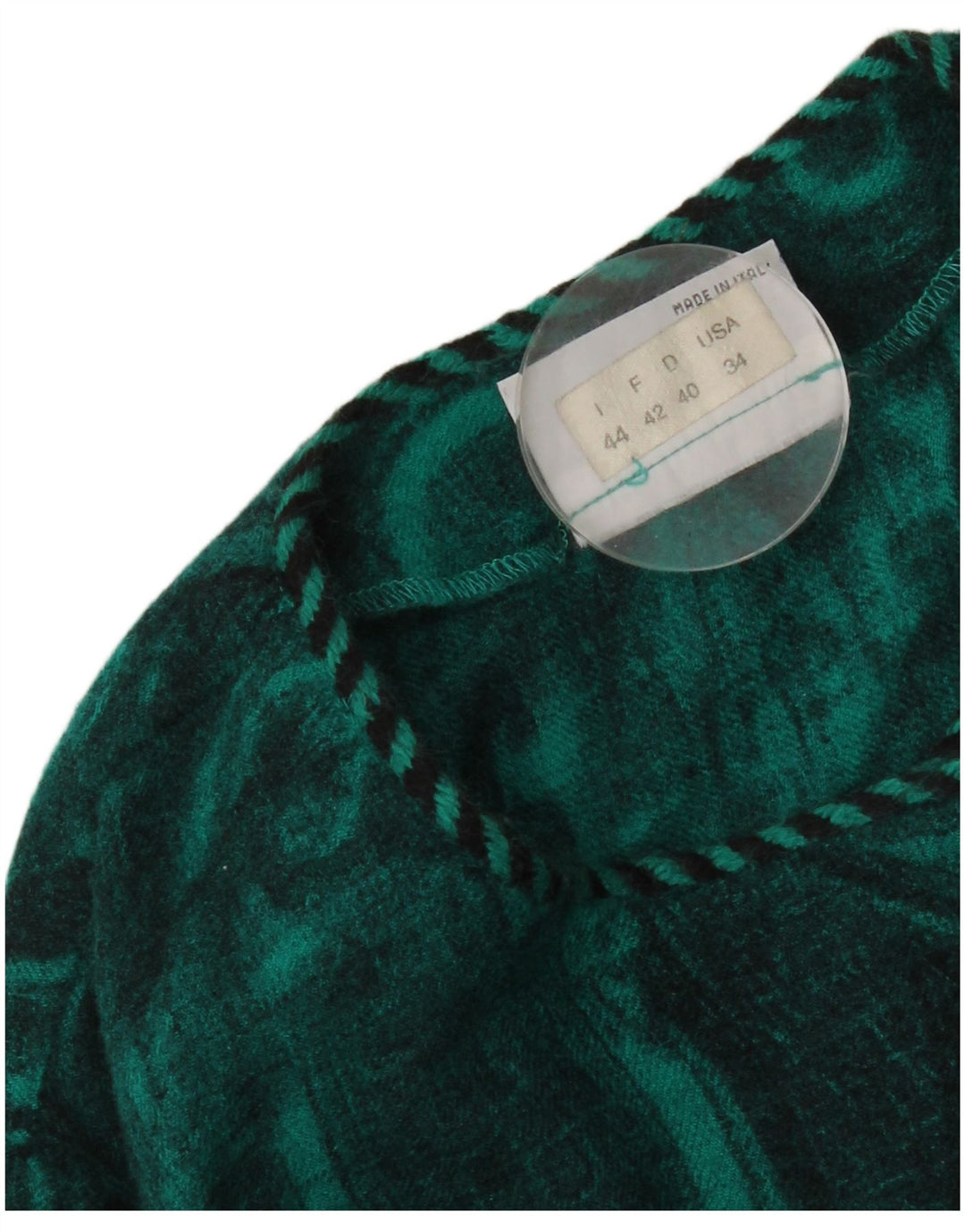Parah Dame 6 Button Blazer Jacket IT 44 Medium Green Paisley Wool