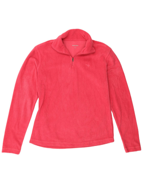 Diadora Dame lynlås-hals Fleece Jumper UK 16 Stor Pink Polyester