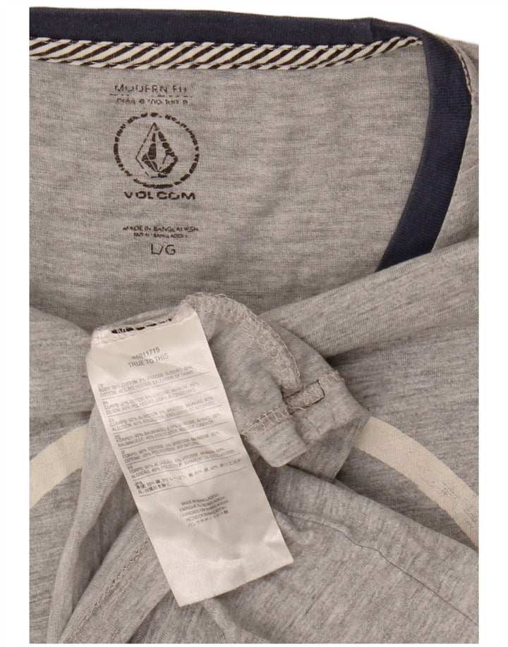Volcom Herre Grafisk T-Shirt Top Stor Grå Colourblock Bomuld