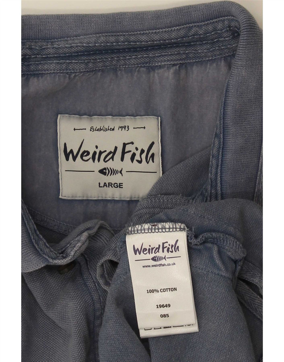 Weird Fish Herre Polo Shirt Stor Blå Bomuld