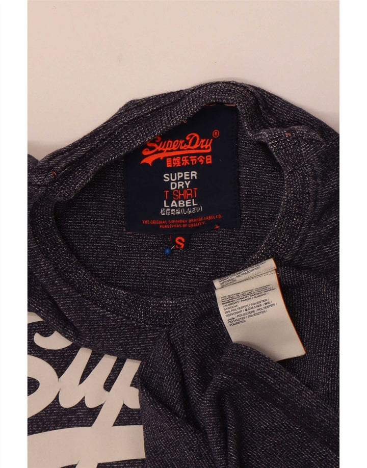 Superdry Grafisk T-shirt top til mænd, lille marineblå bomuld