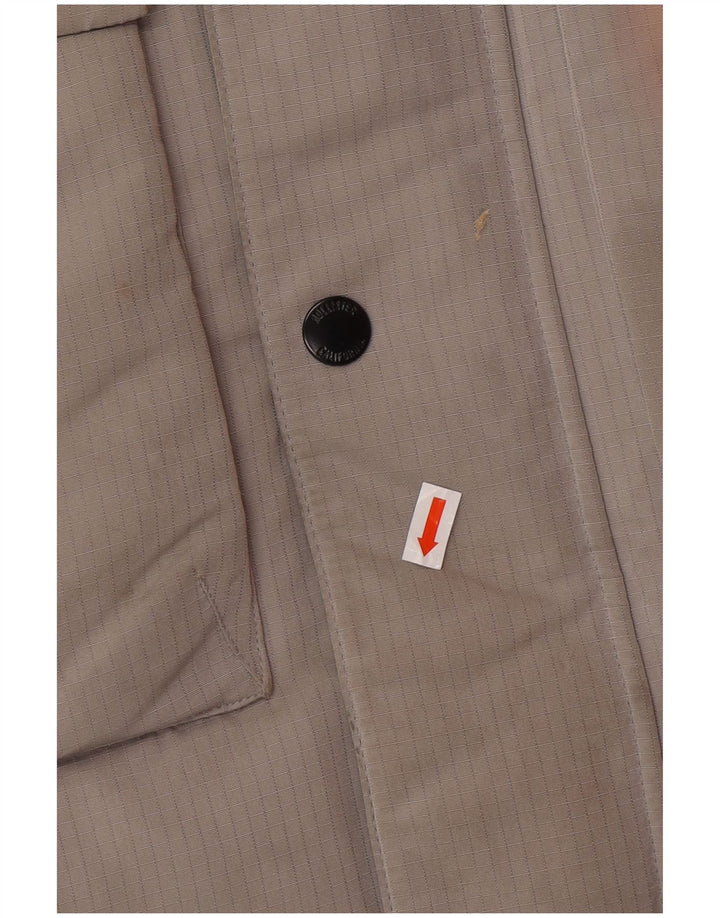 HOLLISTER Herre hættepolstret jakke UK 40 Large Grå Polyester